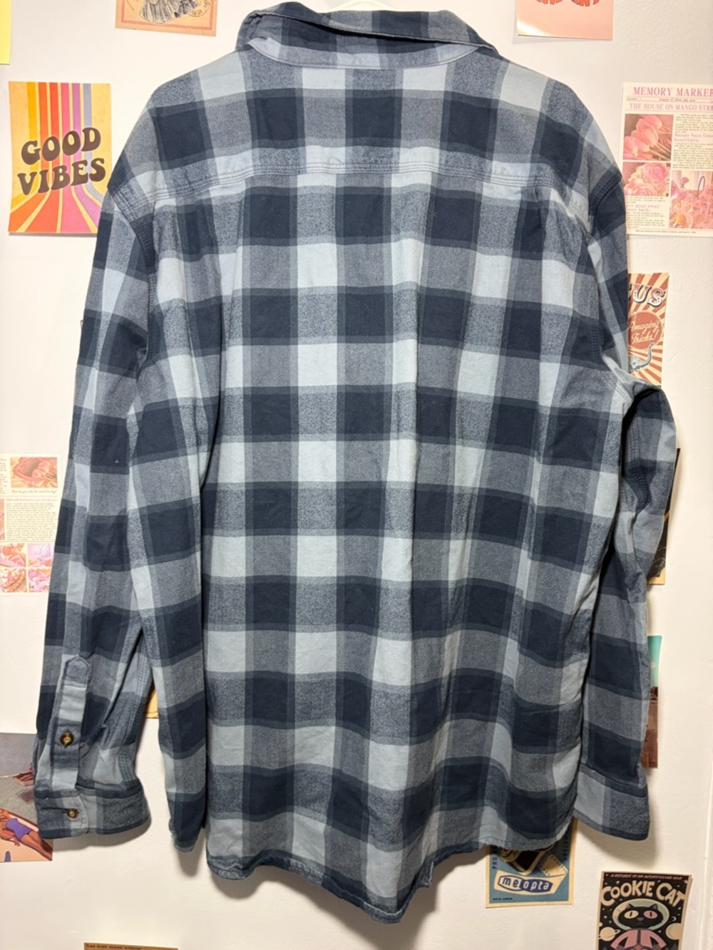 Carhartt Slate and Navy Plaid Button-Down Work Shirt - Picture 2 of 6